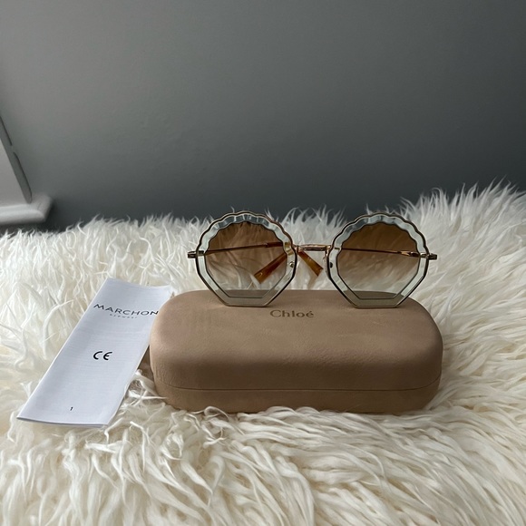 Chloe Tally  56mm Scalloped Sunglasses - Picture 2 of 7